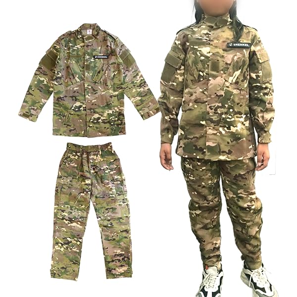 Amazon.co.jp: [SHENKEL] キッズ 迷彩服 上下セット 子供 160 160cm